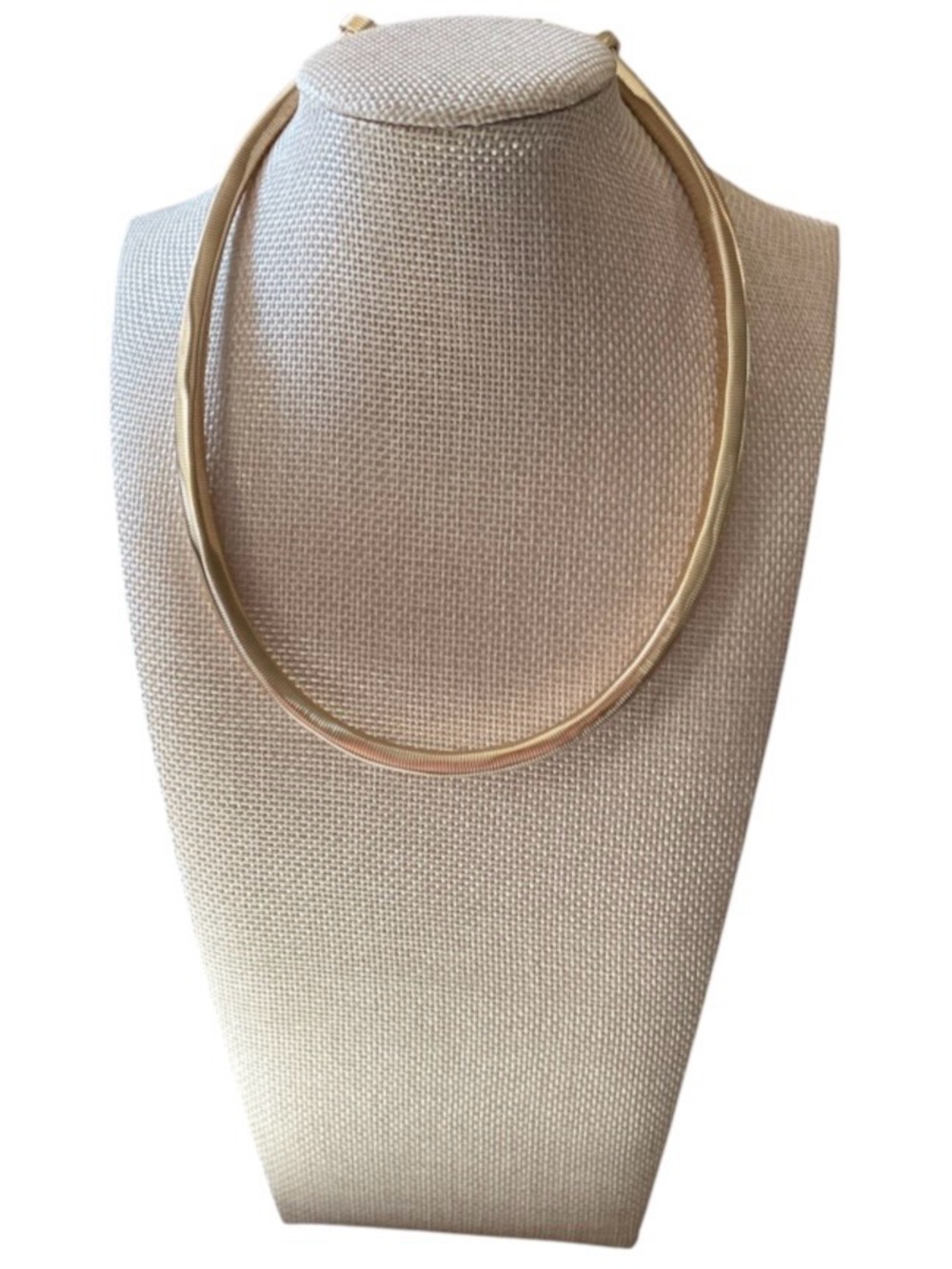 Juliet by Crystal Avenue Round Omega Stretchy Gold Tone Necklace (NWT)